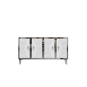 Ka1207bs Tuna120 Konsol, Kahve Köşesi̇ Ve Tv Sehpasi Beyaz-silver 120cm