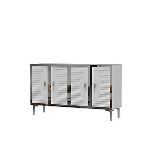 Ka1207bs Tuna120 Konsol, Kahve Köşesi̇ Ve Tv Sehpasi Beyaz-silver 120cm