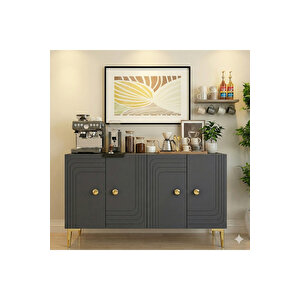 Ka1209ag Lessi̇120 Konsol, Kahve Köşesi̇ Ve Tv Sehpasi Antrasi̇t-gold 120cm Antrasit Gold