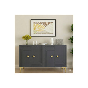 Ka1209ag Lessi̇120 Konsol, Kahve Köşesi̇ Ve Tv Sehpasi Antrasi̇t-gold 120cm Antrasit Gold