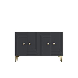 Ka1209ag Lessi̇120 Konsol, Kahve Köşesi̇ Ve Tv Sehpasi Antrasi̇t-gold 120cm