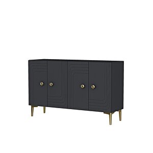 Ka1209ag Lessi̇120 Konsol, Kahve Köşesi̇ Ve Tv Sehpasi Antrasi̇t-gold 120cm