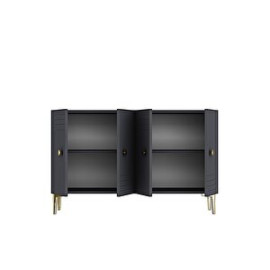 Ka1209ag Lessi̇120 Konsol, Kahve Köşesi̇ Ve Tv Sehpasi Antrasi̇t-gold 120cm