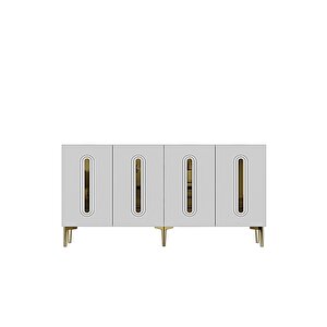 Ka1520bg Rany150 Konsol, Tv Sehpasi, Kahve Köşesi̇ Beyaz-gold 150cm