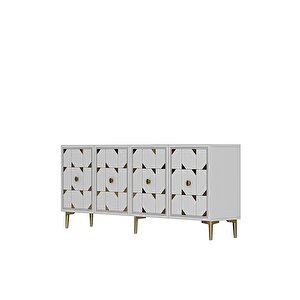 Ka1523bg Moka150 Konsol, Tv Sehpasi Ve Kahve Köşesi̇ Beyaz-gold 150cm