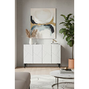 Ka1210b Ferro120 Konsol, Kahve Köşesi̇ Ve Tv Sehpasi Beyaz 120cm Beyaz