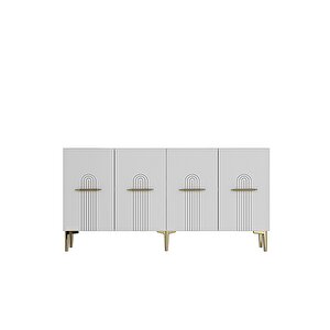 Ka1519bg Ida150 Konsol, Tv Sehpasi, Kahve Köşesi̇ Beyaz-gold 150cm