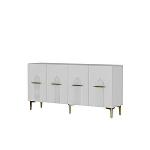 Ka1519bg Ida150 Konsol, Tv Sehpasi, Kahve Köşesi̇ Beyaz-gold 150cm
