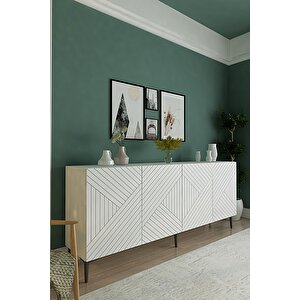 Ka1806b Ferro180 Konsol, Kahve Köşesi̇ Ve Tv Sehpasi Beyaz 180cm Beyaz