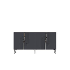 Ka1804as Meyra180 Konsol, Kahve Köşesi̇, Tv Sehpasi Antrasi̇t-silver 180cm