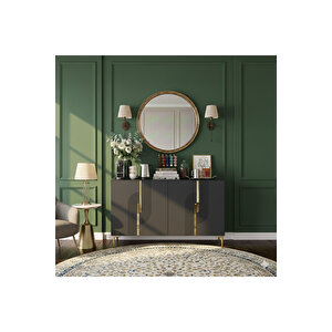 Ka1208ag Meyra120 Konsol, Kahve Köşesi̇ Ve Tv Sehpasi Antrasi̇t-gold 120cm