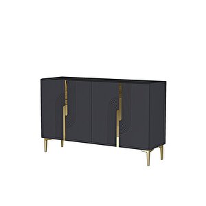 Ka1208ag Meyra120 Konsol, Kahve Köşesi̇ Ve Tv Sehpasi Antrasi̇t-gold 120cm