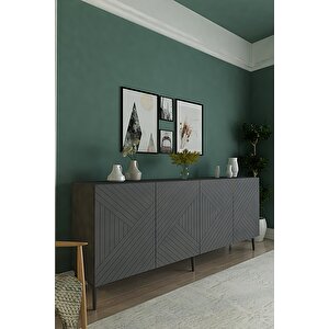 Ka1806a Ferro180 Konsol, Kahve Köşesi̇ Ve Tv Sehpasi Antrasi̇t 180cm Antrasit