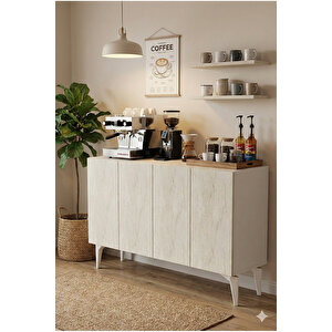 Ka1211bt Li̇pa120 Konsol, Kahve Köşesi̇ Ve Tv Sehpasi Beyaz-traverten Kapak 120cm Beyaz-Traverten Mermer