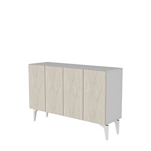 Ka1211bt Li̇pa120 Konsol, Kahve Köşesi̇ Ve Tv Sehpasi Beyaz-traverten Kapak 120cm