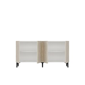 Ka1522bt Ferro150 Konsol, Tv Sehpasi Ve Kahve Köşesi̇ Beyaz-traverten Kapak 150cm