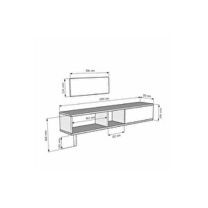 Tsa1503bg - Tunatv150 Tv Stand, Tv Sehpasi Beyaz-gold 150cm