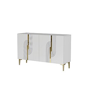 Ka1208bg Meyra120 Konsol, Kahve Köşesi̇ Ve Tv Sehpasi Beyaz-gold 120cm