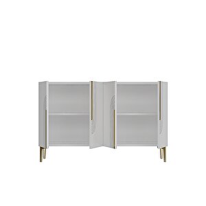 Ka1208bg Meyra120 Konsol, Kahve Köşesi̇ Ve Tv Sehpasi Beyaz-gold 120cm