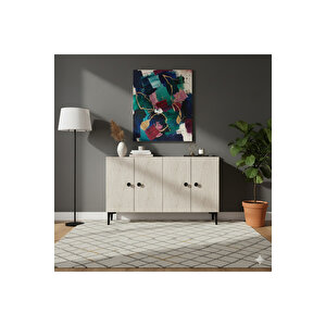 Ka1205bt Pella120 Konsol, Kahve Köşesi̇ Ve Tv Sehpasi Beyaz-traverten Kapak 120cm Beyaz-Traverten Mermer