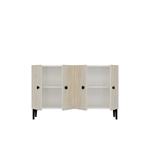 Ka1205bt Pella120 Konsol, Kahve Köşesi̇ Ve Tv Sehpasi Beyaz-traverten Kapak 120cm