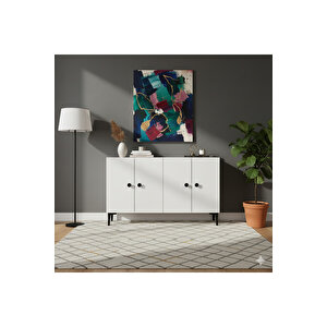 Ka1205b Pella120 Konsol, Kahve Köşesi̇ Ve Tv Sehpasi Beyaz 120cm Beyaz