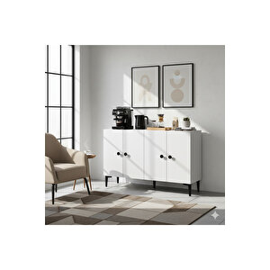 Ka1205b Pella120 Konsol, Kahve Köşesi̇ Ve Tv Sehpasi Beyaz 120cm