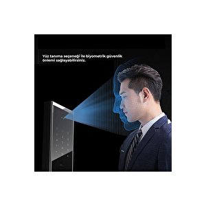 Hakan Kasa Platinum Core Serisi Yüz Okumalı & Parmak İzli Akıllı Çelik Kasa Fdga50-f
