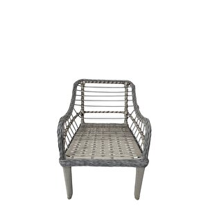 Kaş 2 1 1 Sehpa Bahçe Balkon Mobilyası,beyaz Rattan/bej Kumaş