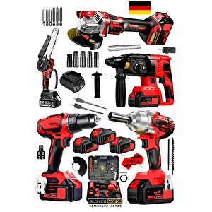 5 Makine Süper Seri X3 Akülü 40v 10ah Kömürsüz Dal Budama Kırıcı Delici Çelik Matkap Taşlama Somun