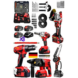 5 Makine Süper Seri X3 Akülü 40v 10ah Kömürsüz Dal Budama Kırıcı Delici Çelik Matkap Taşlama Somun