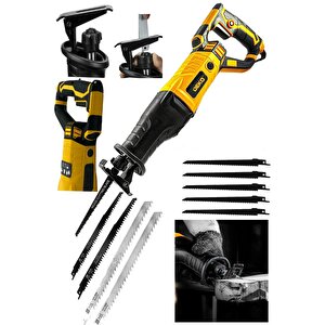 1200w Devir Ayarlı 180° Döner Başlıklı Tilki Kuyruğu Ahşap Metal Kemik Et Kesme + 5 Bıçak