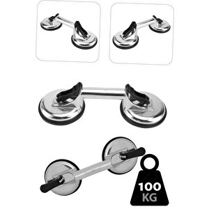 100kg Max Çift Vakum Cam Mermer Seramik Çiftli Vantuz Cam Tutucu Seramik Mermer Taşıma Aparatı