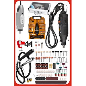 Muhteşem İkili 12v Gravur + Devir Ayarlı 500w Gravür Seti Bol Aksesuarları Hobi Oyma Taşlama Set
