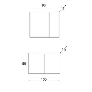 Alpu Ayna Dolapli Banyo Dolabi Seti̇ Beyaz 100 Cm