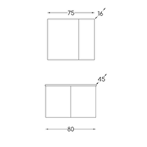 Alpu Ayna Dolapli Banyo Dolabi Seti̇ Beyaz 80 Cm