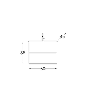 Alba Soft  Çekmeceli̇ Lavabo Dolabi Beyaz 60 Cm