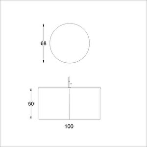 Moso Aynali Banyo Dolabi Seti̇ Antrasi̇t 100 Cm