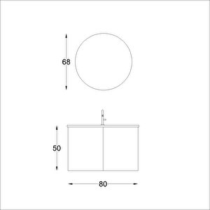 Moso Aynali Banyo Dolabi Seti̇ Beyaz 80 Cm