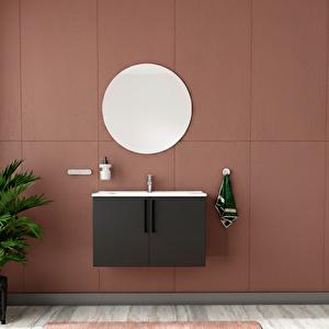 Moso Aynali Banyo Dolabi Seti̇ Antrasi̇t 60 Cm