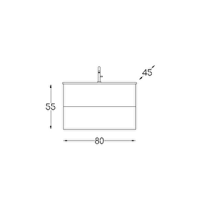 Alba Soft  Çekmeceli̇ Lavabo Dolabi Beyaz 80 Cm