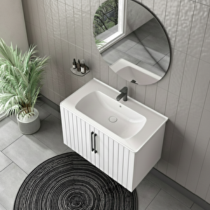 Moon Aynali Banyo Dolabi Seti̇ Beyaz 60 Cm