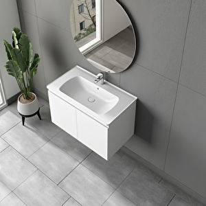 Alpu Aynali Banyo Dolabi Seti̇ Beyaz 60 Cm