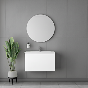 Alpu Aynali Banyo Dolabi Seti̇ Beyaz 60 Cm