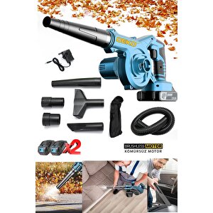 40v 2ah Süper Hız Ayarlı X2 Çift Akülü Şarjlı Hava Üfleyici Toz Toplayıcı Ve Yaprak Üfleme Makine