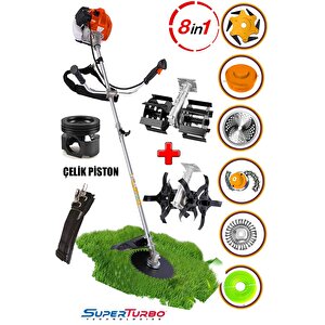 Super Torklu 20hpx Benzinli Yan Tipi Tırpan Ot Çalı Biçme Toprak Çapalama Makinesi 2 Çapa 8 Parçalı