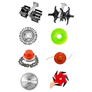 Super Torklu 20hpx Benzinli Yan Tipi Tırpan Ot Çalı Biçme Toprak Çapalama Makinesi 2 Çapa 8 Parçalı