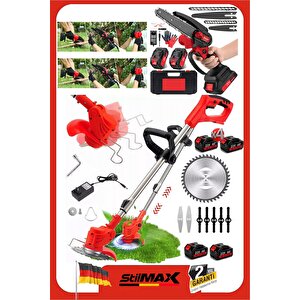 Us2295 2-in-1 Bahçe Seti – 4x 40vf Lityum Akülü Dal Budama Testeresi Ve Teleskopik Ot Çim Biçme