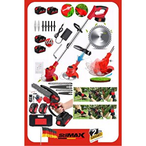 Us2295 2-in-1 Bahçe Seti – 4x 40vf Lityum Akülü Dal Budama Testeresi Ve Teleskopik Ot Çim Biçme
