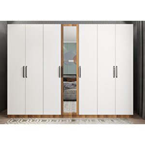 Life Yedi Kapaklı Gardırop Ceviz&beyaz  G.y.l_8_280cm 280 cm